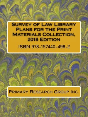 cover image of Survey of Law Library Plans for the Print Materials Collection